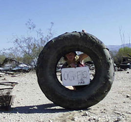 Girl with tire photo